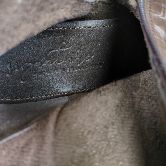 JOURNEE COLLECTION Tamori Leather Boot Brown Croc Embossed Knee High Women's 9.5 - Picture 9 of 9